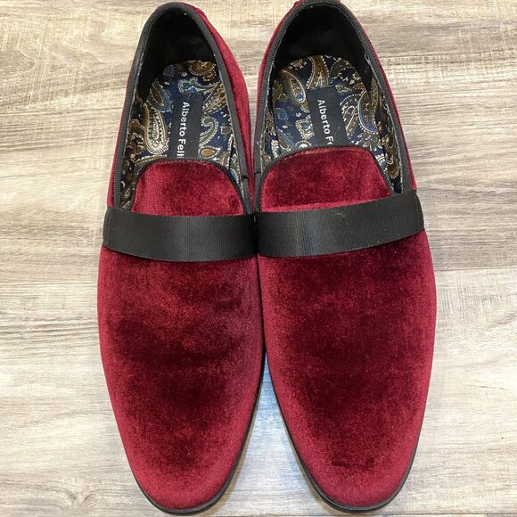 Alberto Fellini Men's Classic Velvet Smoking Loafer size 10.5 - Picture 1 of 4